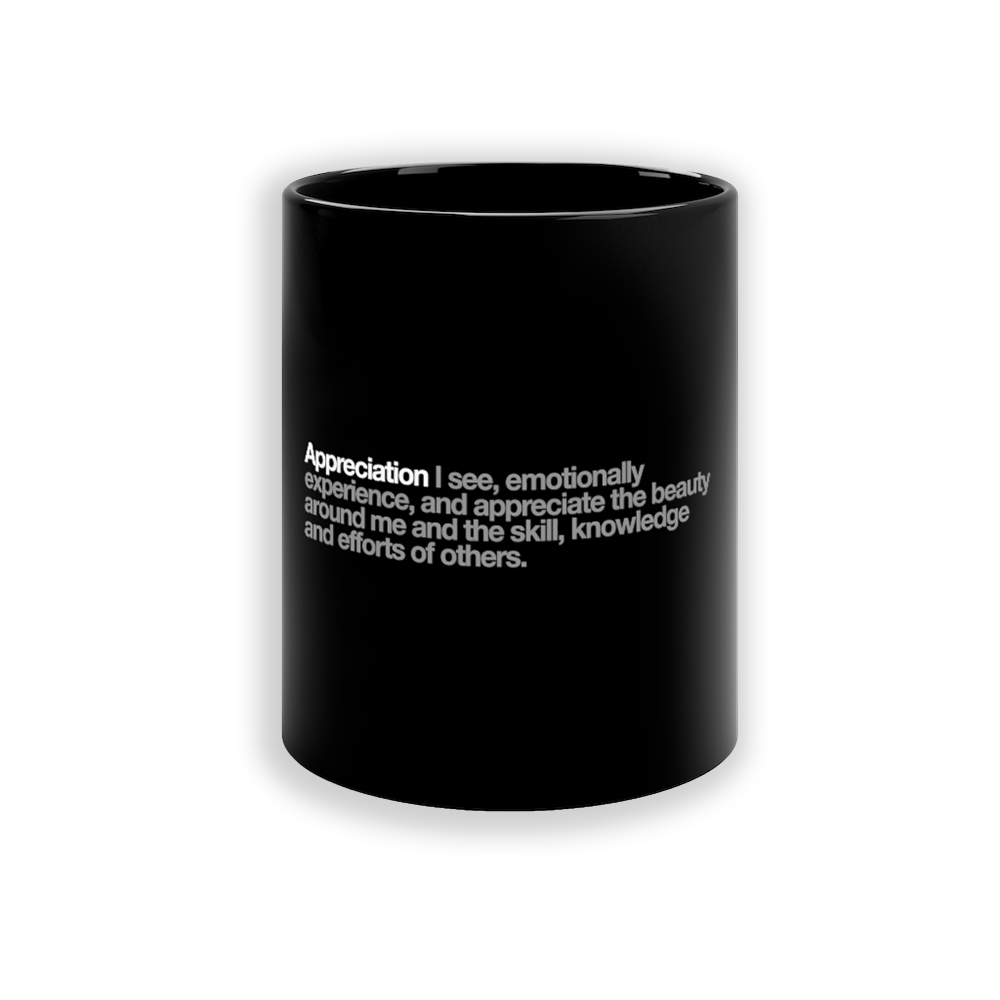 Appreciation Value Ceramic Mug in Black - 11oz/325ml freeshipping - VALUES.INK