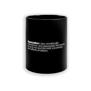 Appreciation Value Ceramic Mug in Black - 11oz/325ml freeshipping - VALUES.INK