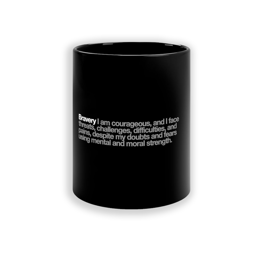 Bravery Ceramic Mug in Black - 11oz/325ml freeshipping - VALUES.INK