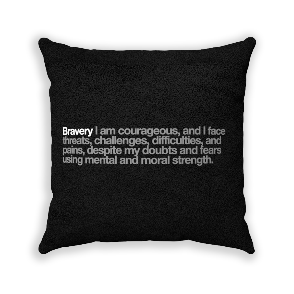 Bravery Black Faux Suede Square Pillow - Various Sizes freeshipping - VALUES.INK