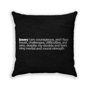 Bravery Black Faux Suede Square Pillow - Various Sizes freeshipping - VALUES.INK