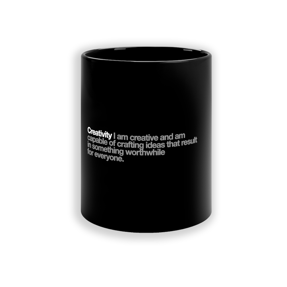 Creativity Ceramic Mug in Black - 11oz/325ml freeshipping - VALUES.INK