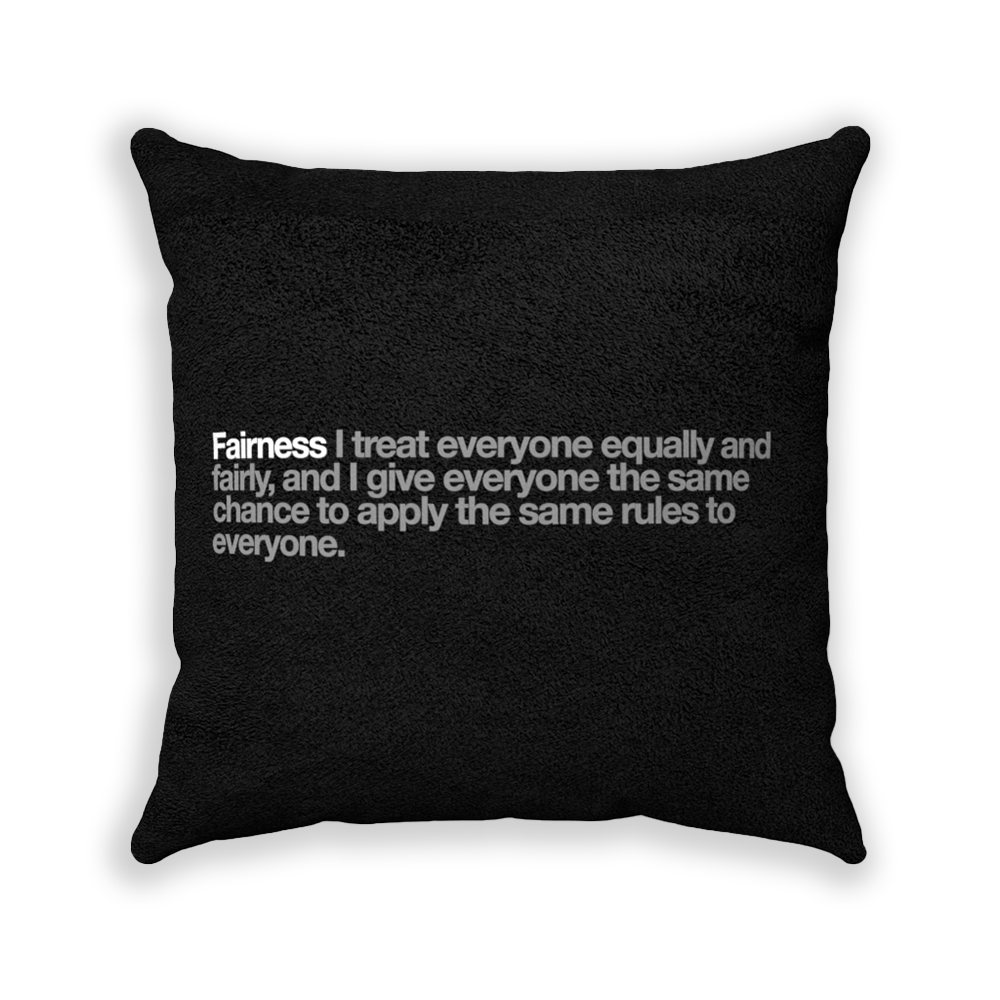 Fairness Black Faux Suede Square Pillow - Various Sizes freeshipping - VALUES.INK