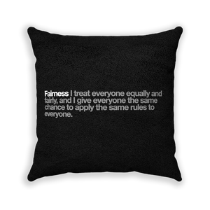 Fairness Black Faux Suede Square Pillow - Various Sizes freeshipping - VALUES.INK