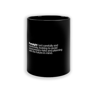 Foresight Ceramic Mug in Black - 11oz/325ml freeshipping - VALUES.INK