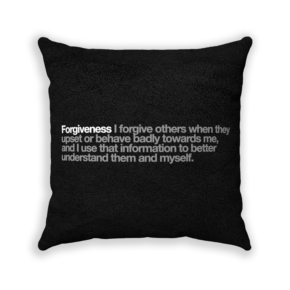 Forgiveness Black Faux Suede Square Pillow - Various Sizes freeshipping - VALUES.INK