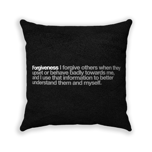 Forgiveness Black Faux Suede Square Pillow - Various Sizes freeshipping - VALUES.INK