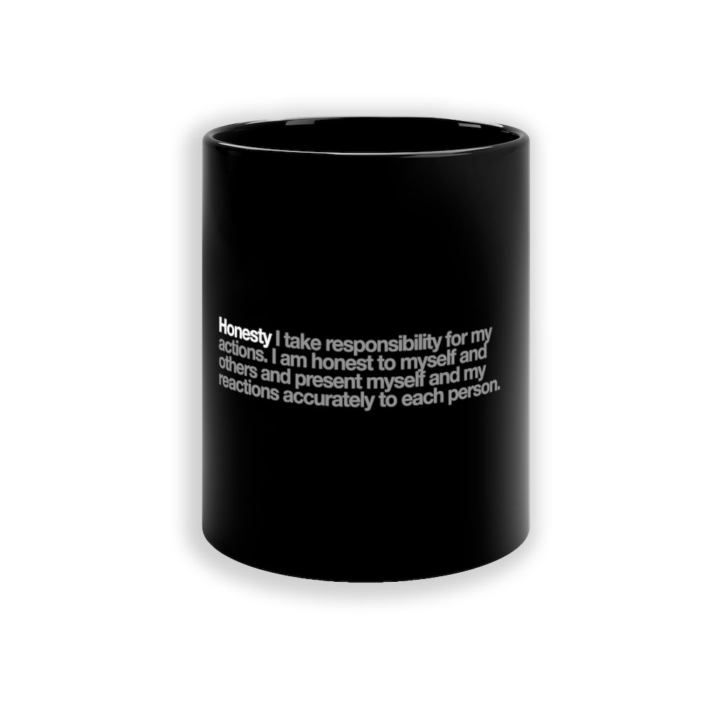 Honesty Ceramic Mug in Black - 11oz/325ml freeshipping - VALUES.INK