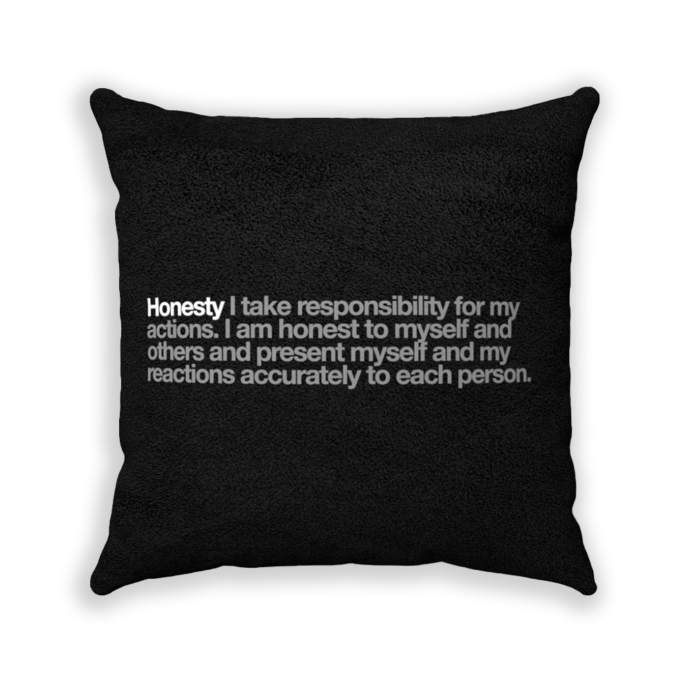 Honesty Black Faux Suede Square Pillow - Various Sizes freeshipping - VALUES.INK