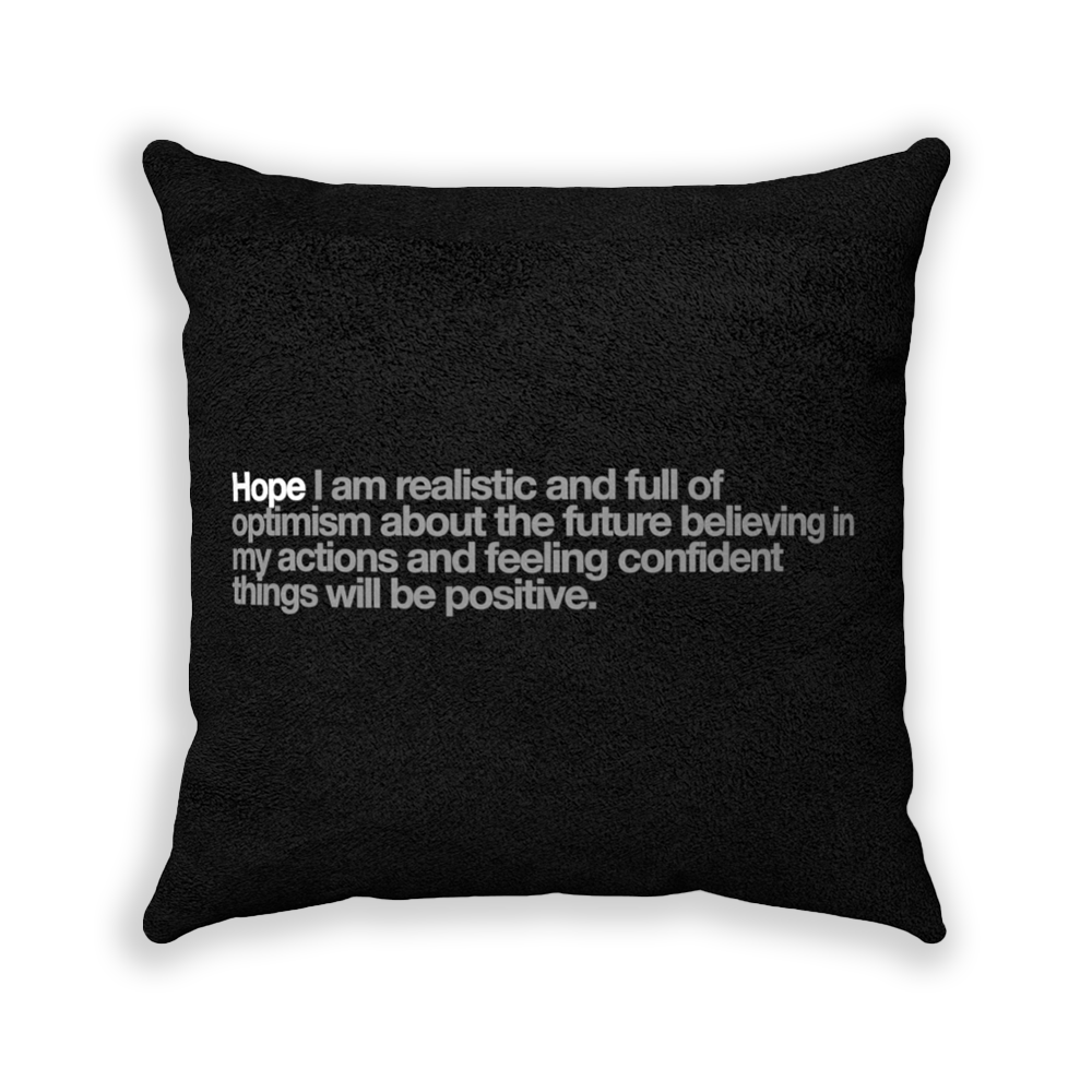 Hope Black Faux Suede Square Pillow - Various Sizes freeshipping - VALUES.INK