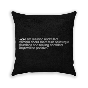 Hope Black Faux Suede Square Pillow - Various Sizes freeshipping - VALUES.INK