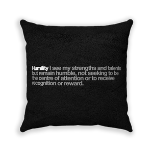 Humility Black Faux Suede Square Pillow - Various Sizes freeshipping - VALUES.INK