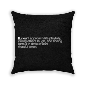 Humour Black Faux Suede Square Pillow - Various Sizes freeshipping - VALUES.INK