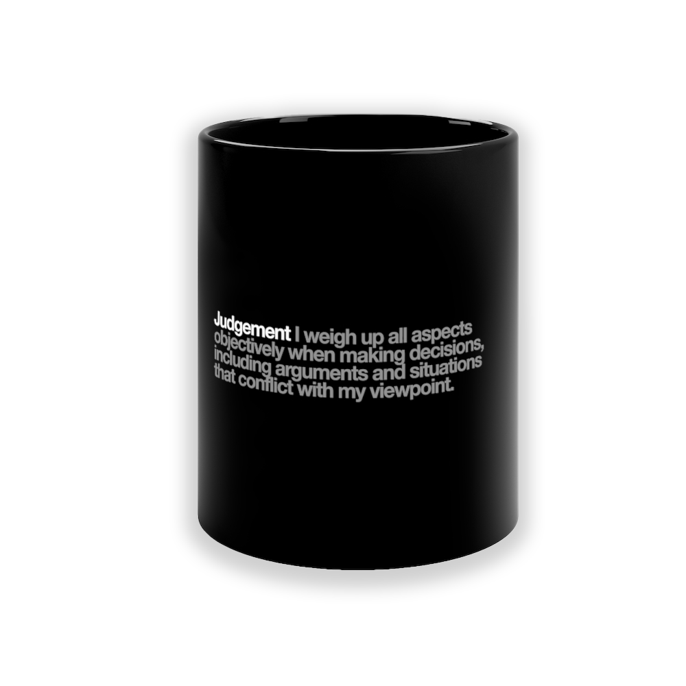 Judgement Ceramic Mug in Black - 11oz/325ml freeshipping - VALUES.INK