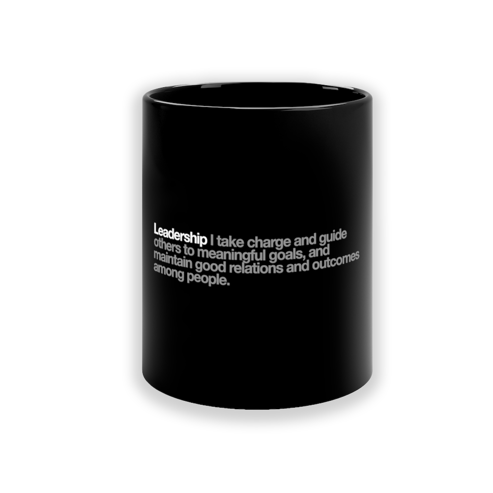 Leadership Ceramic Mug in Black - 11oz/325ml freeshipping - VALUES.INK