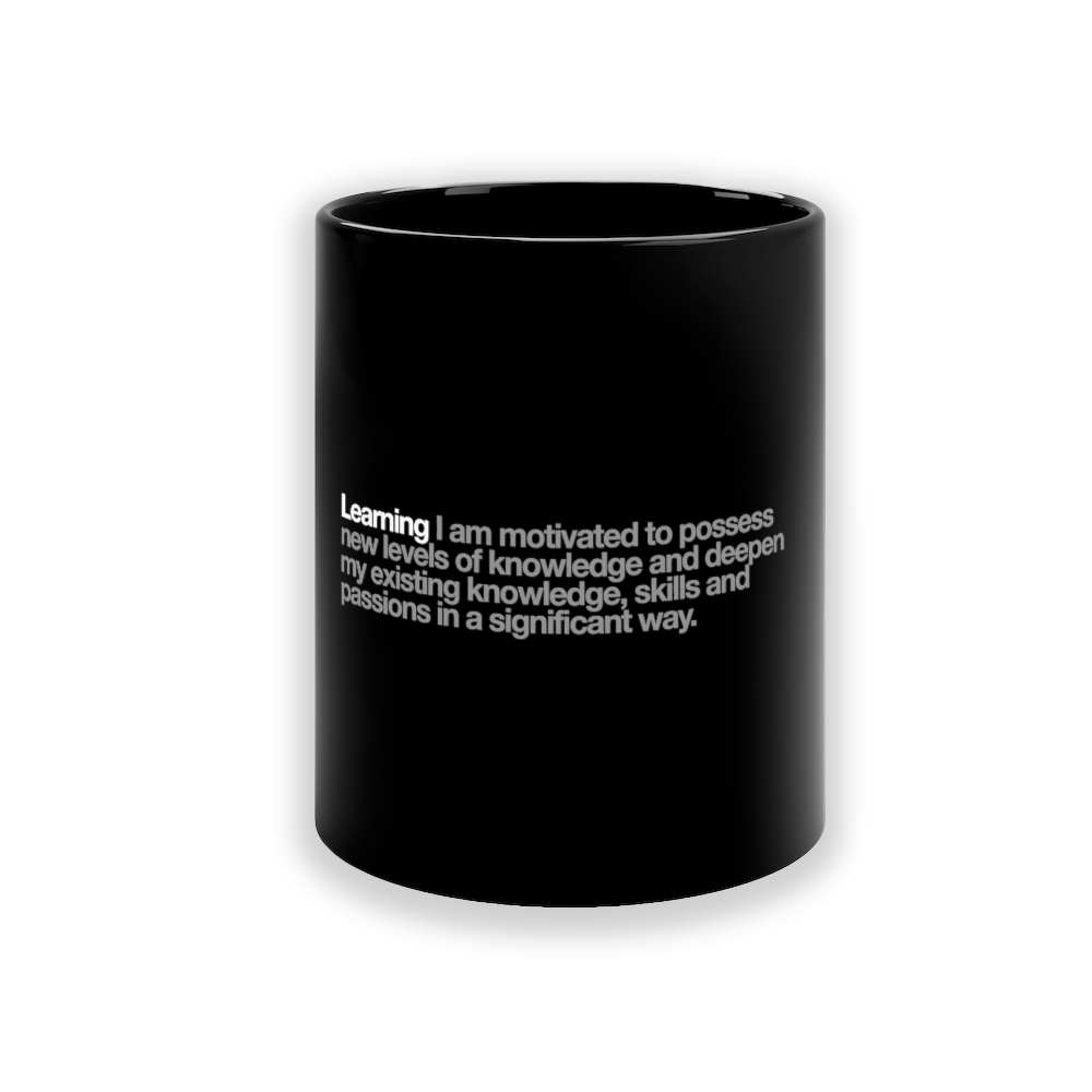 Learning Ceramic Mug in Black - 11oz/325ml freeshipping - VALUES.INK