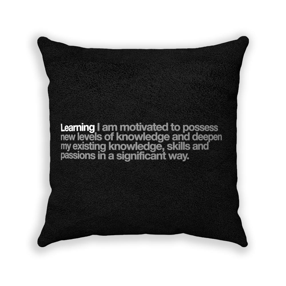 Learning Black Faux Suede Square Pillow - Various Sizes freeshipping - VALUES.INK