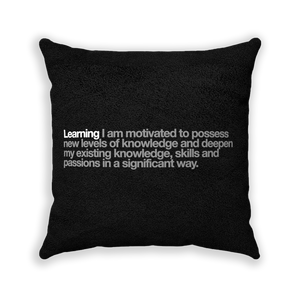 Learning Black Faux Suede Square Pillow - Various Sizes freeshipping - VALUES.INK