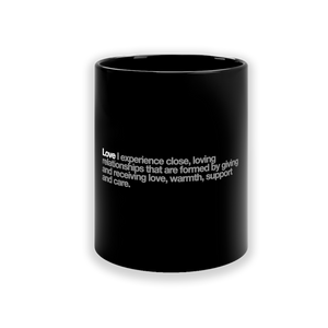 Love Ceramic Mug in Black - 11oz/325ml freeshipping - VALUES.INK