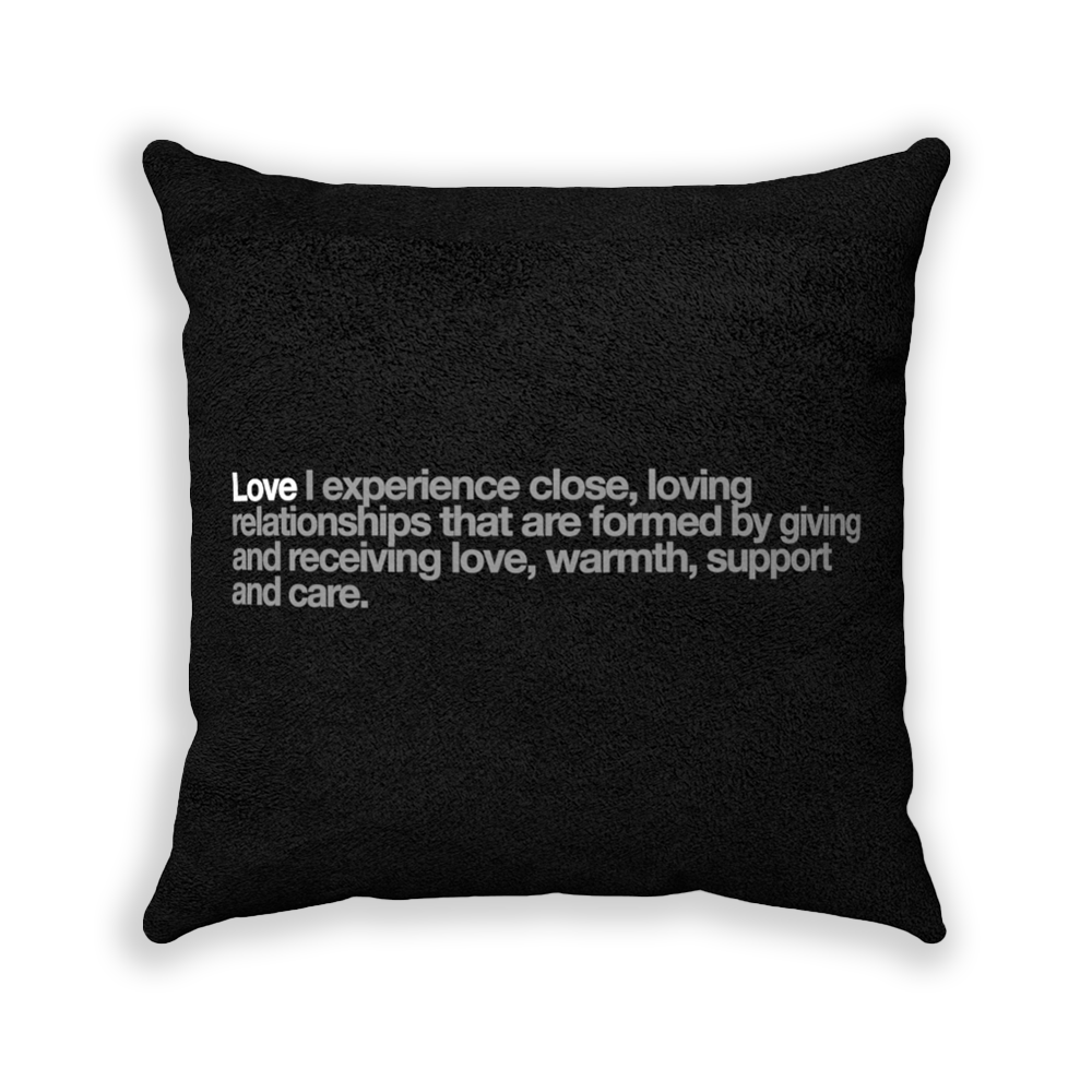 Love Black Faux Suede Square Pillow - Various Sizes freeshipping - VALUES.INK