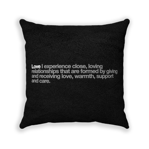 Love Black Faux Suede Square Pillow - Various Sizes freeshipping - VALUES.INK