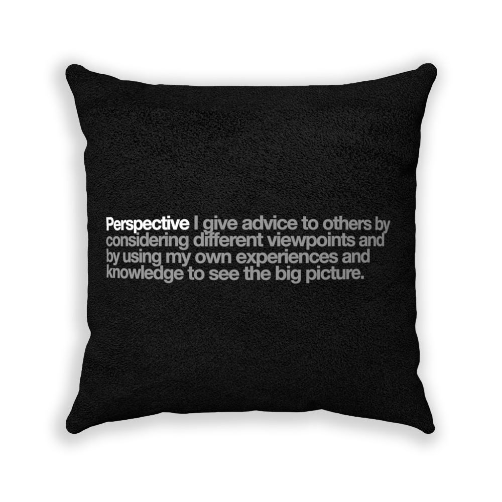 Perspective Black Faux Suede Square Pillow - Various Sizes freeshipping - VALUES.INK