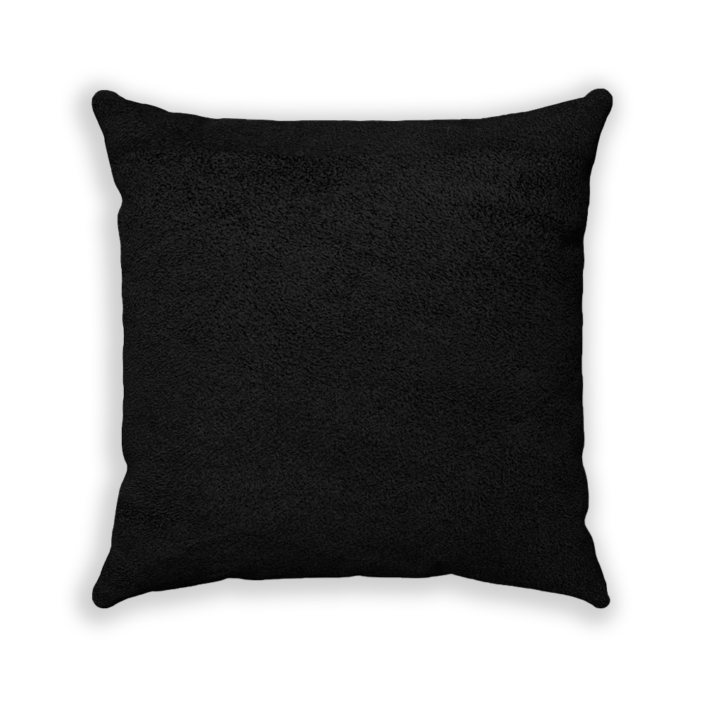 Teamwork Black Faux Suede Square Pillow - Various Sizes freeshipping - VALUES.INK