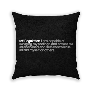 Self-Regulation Black Faux Suede Square Pillow - Various Sizes freeshipping - VALUES.INK