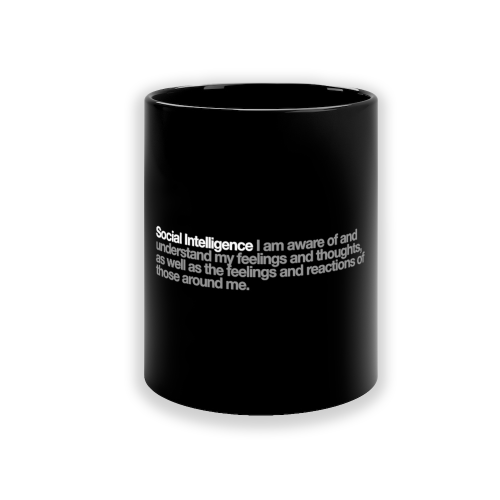 Social Intelligence Ceramic Mug in Black - 11oz/325ml freeshipping - VALUES.INK