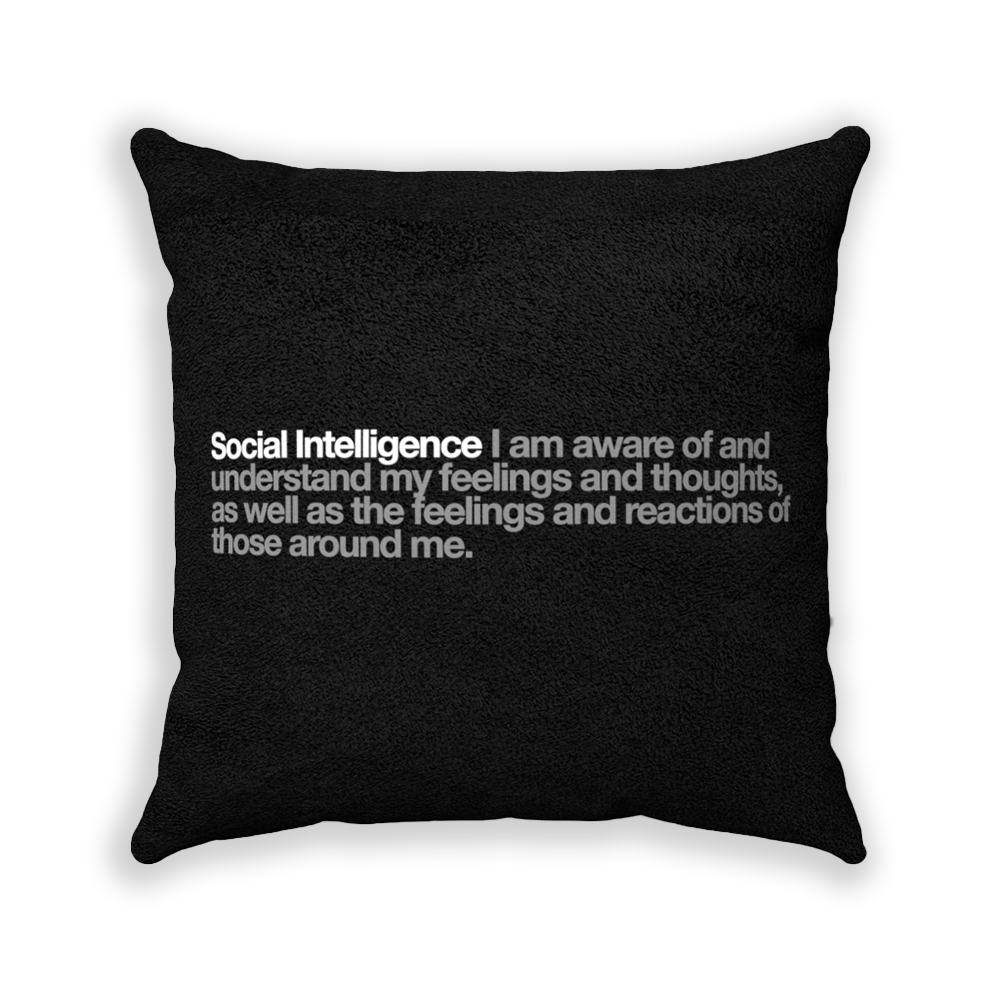 Social Intelligence Black Faux Suede Square Pillow - Various Sizes freeshipping - VALUES.INK