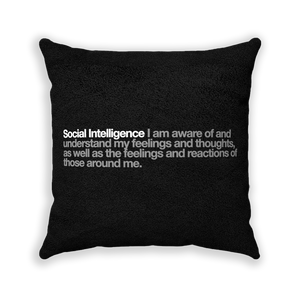 Social Intelligence Black Faux Suede Square Pillow - Various Sizes freeshipping - VALUES.INK