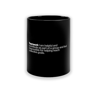 Teamwork Ceramic Mug in Black - 11oz/325ml freeshipping - VALUES.INK