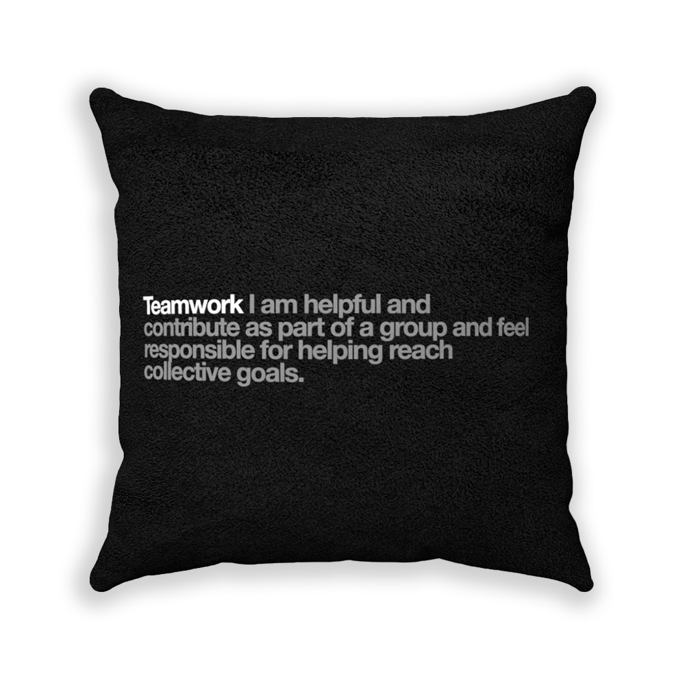 Teamwork Black Faux Suede Square Pillow - Various Sizes freeshipping - VALUES.INK