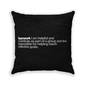 Teamwork Black Faux Suede Square Pillow - Various Sizes freeshipping - VALUES.INK